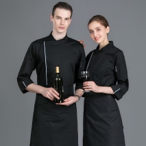 2022 zipper side opening chef jacket uniform workwear baker  chef blouse jacket