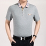 simple short sleeve turndown collar pure color T-shirt
