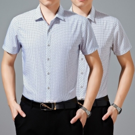 Korea men's short sleeve shirt knit cotton fabric