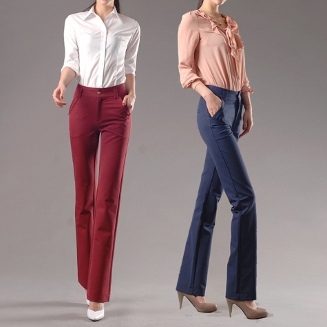 autumn women fashion sanding fabric flare bell bottom pant,women trousers