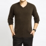 mink cashmere v-neck solid color men sweater