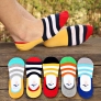 casual candy stripes anti creep man sock slipper