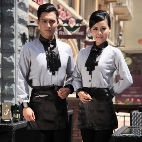 fashion casual Korea shop clerk uniform,shirt for waiter work wear