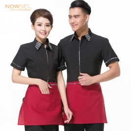 restaurants coffee bar waiter waitress uniform shirt + apron