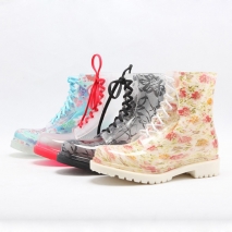 Korea print vintage modern fashion women's rain boot,waterproof shoes