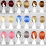 colorful short party cosplay wigs,hair extension for young girls 32cm