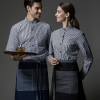Europe denim fabric patchwork unisex apron uniform