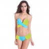 blue-greenfashion cross patchwork sexy women bikini swimwear