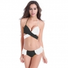 black-whitefashion cross patchwork sexy women bikini swimwear