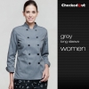 women chef jacketdouble breasted design grey color chef coat jacket