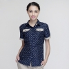 women navyengland design heart print restaurant waiter uniforms
