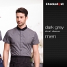 short sleeve dark grey men shirtfashion grey contrast collar  restaurant dealer shirt  uniform