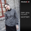 long sleeve dark grey women shirtcontrast collar autumn design shirt for men or women waiter