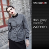 long sleeve dark grey women shirtfashion grey contrast collar  restaurant dealer shirt  uniform