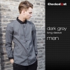 long sleeve dark grey women shirtfashion grey contrast collar  restaurant dealer shirt  uniform