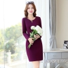 purplelong sleeve high quality office work  dress uniform