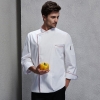 unisex white (red hem) coatfashion invisible button chef uniform coat bread shop uniform