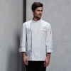 unisex white (black hem) coatfashion invisible button chef uniform coat bread shop uniform