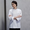 unisex white(sapphire hem)fashion invisible button chef uniform coat bread shop uniform