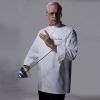 unisex white coatfashion invisible button side opening chef manager jacket chef uniform