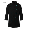 unisex black(blue button) coatcontrast cuff fashion chef uniform jacket coat