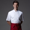 unisex white coatstripes collar cuff fashion cook chef jacket chef uniform