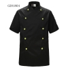 unisex black(green button) coatshort sleeve summer candy clothing button chef uniform chef jacket
