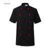 unisex black(rose button) coatshort sleeve summer candy clothing button chef uniform chef jacket