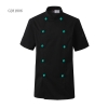 unisex black(blue button) coatshort sleeve summer candy clothing button chef uniform chef jacket