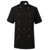 unisex black(orange button) coatshort sleeve summer candy clothing button chef uniform chef jacket