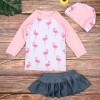 color 2cute teen Flamingo printing cute girl child swimwear