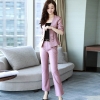 Blackhalf sleeve bow office uniform women work pants suits