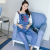 Steel Bluenew design 85 letter pregnant women maternity jumpsuit jeans pant