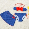 color 3bow dot print children little girl swimwear two piece set