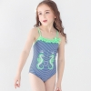color 12018 new  Hippocampus printing little girl  swimwear swimsuit