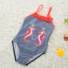 color 22018 new  Hippocampus printing little girl  swimwear swimsuit
