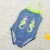 color 92018 new  Hippocampus printing little girl  swimwear swimsuit