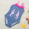 color 102018 new  Hippocampus printing little girl  swimwear swimsuit