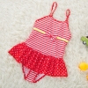 color 4lovely bow stripes printing little girl  bikini swimwear swimsuit