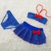 color 3cheap bow dot little girl teen swimwear bikini