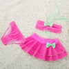 color 4cheap bow dot little girl teen swimwear bikini