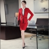 Redfashion office business women pant suits  work uniform
