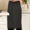 color 22022 knee length checker printing  cafe staff apron for  waiter chef apron wholesale
