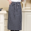 color 32022 knee length checker printing  cafe staff apron for  waiter chef apron wholesale