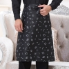 color 42022 knee length checker printing  cafe staff apron for  waiter chef apron wholesale