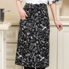 color 52022 knee length checker printing  cafe staff apron for  waiter chef apron wholesale