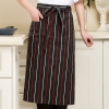 color 62022 knee length checker printing  cafe staff apron for  waiter chef apron wholesale