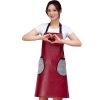 color 52022 pu leather fashion pure color halter apron kitchen apron