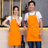 color 32022 fashion upgraded black denim young  halter apron cafe water proof apron uniform