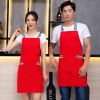 color 42022 fashion upgraded black denim young  halter apron cafe water proof apron uniform